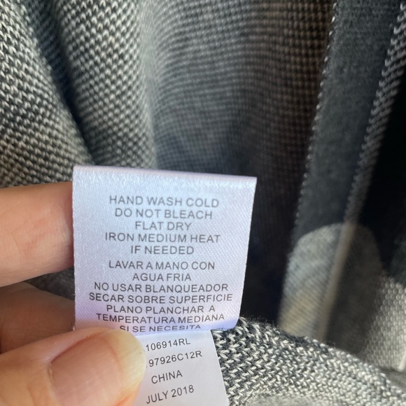 Light Weight Poncho Style Wrap in Shades of Gray Plaid - Picture 4 of 14